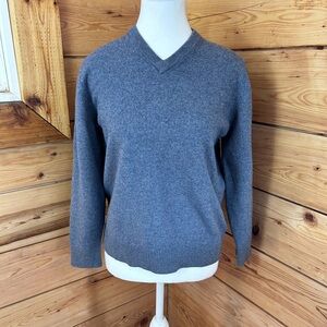 Vintage Wool Womens Small Grey  V-Neck Sweater Soft Japan Prep Twee Quiet Luxury
